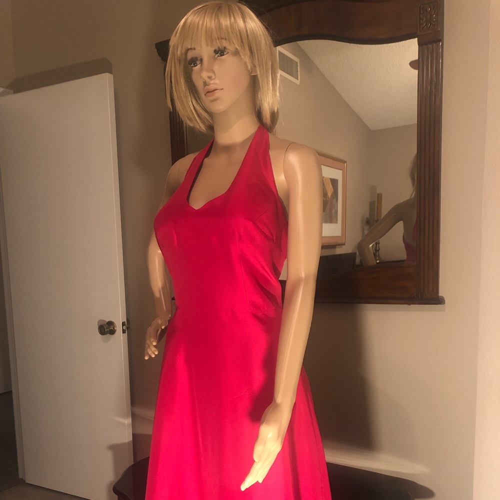 Ladies Fuschia dress by Lynn Lugo.